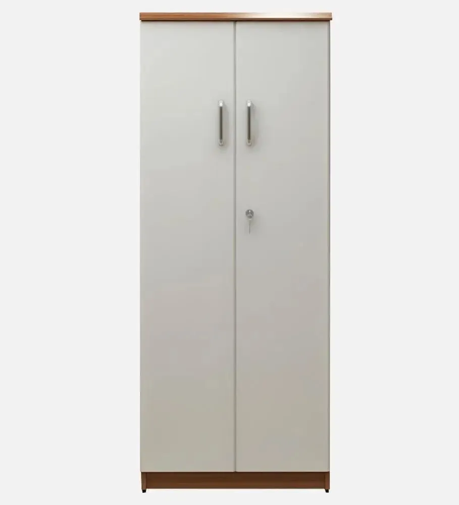 Designer Ivory & Brown Wooden Bookshelf With 2 Doors