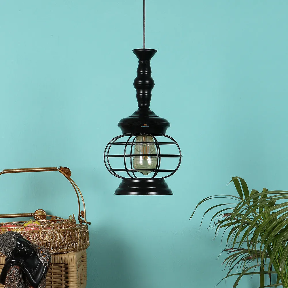 Designer Jaal Metal Hanging Light Without Gas Black