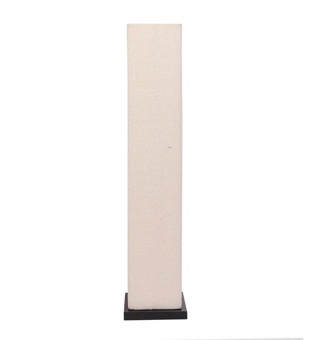 Designer Jute Square Sleek Iron Base Floor Lamp White