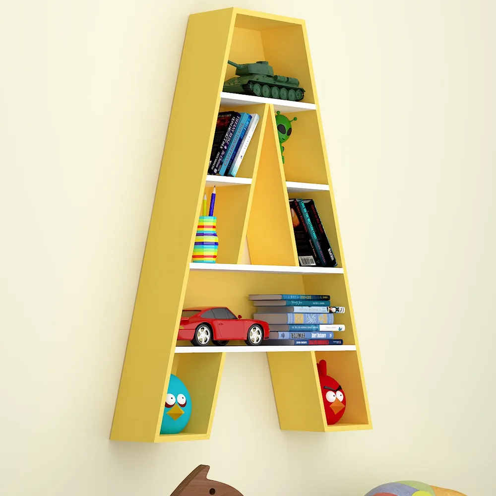 Designer Kids Book Shelve Alphabet Shape Small