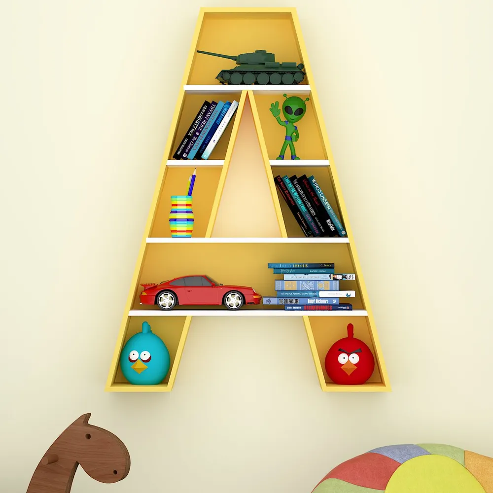 Designer Kids Book Shelve Alphabet Shape Small