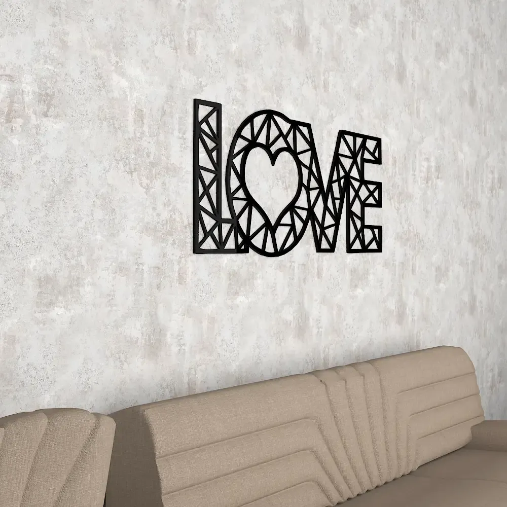 Designer Love Text in Black color Design Wooden Wall Hanging Medium(10 inch X 24 inch)
