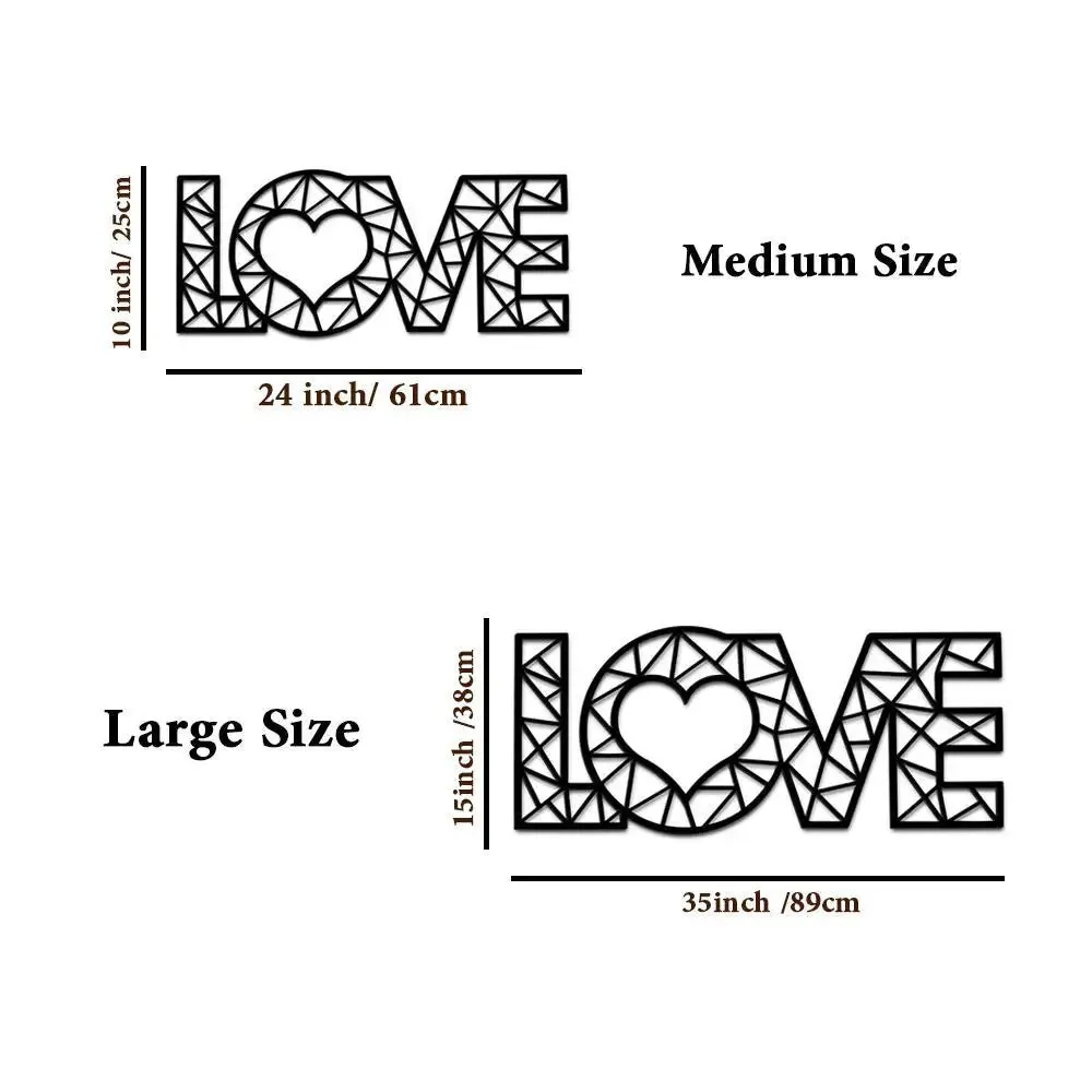 Designer Love Text in Black color Design Wooden Wall Hanging Medium(10 inch X 24 inch)