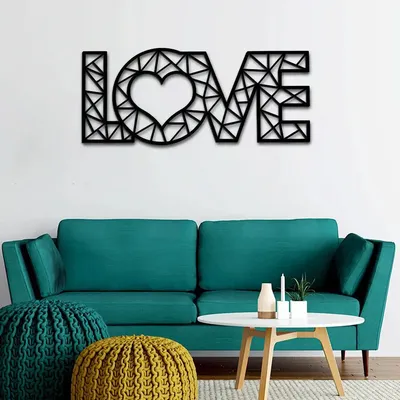 Designer Love Text in Black color Design Wooden Wall Hanging