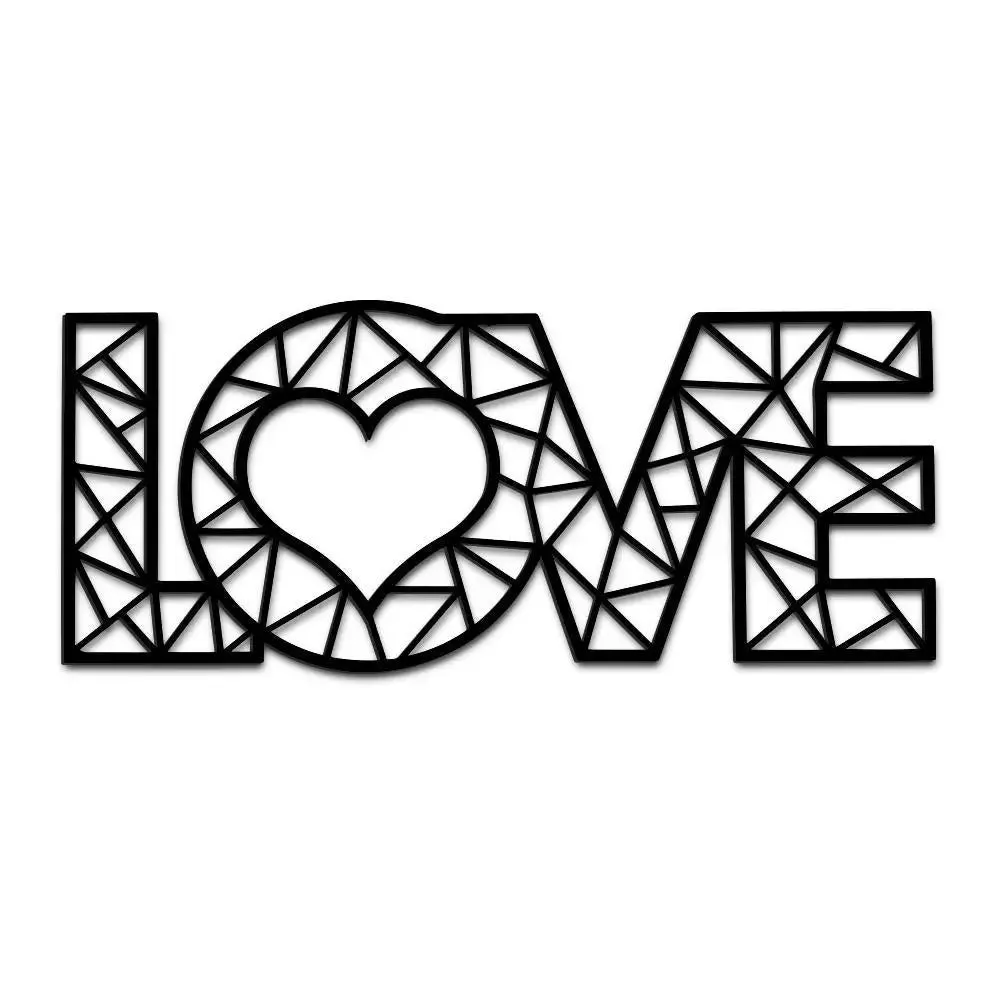 Designer Love Text in Black color Design Wooden Wall Hanging Medium(10 inch X 24 inch)
