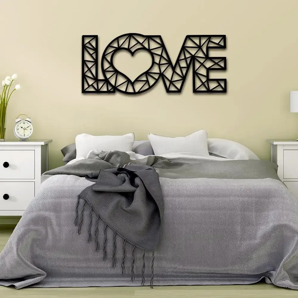 Designer Love Text in Black color Design Wooden Wall Hanging Medium(10 inch X 24 inch)