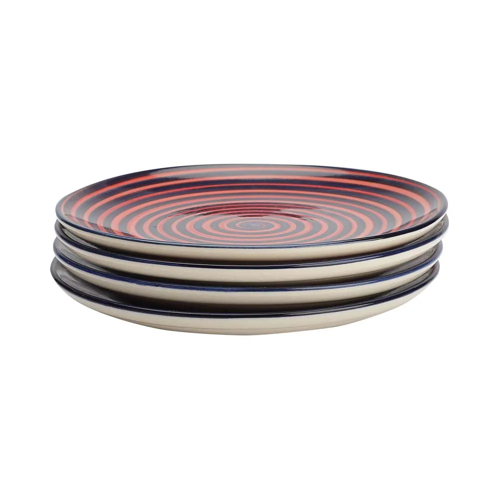 Designer Magenta Ceramic Side Plates Set Of 4