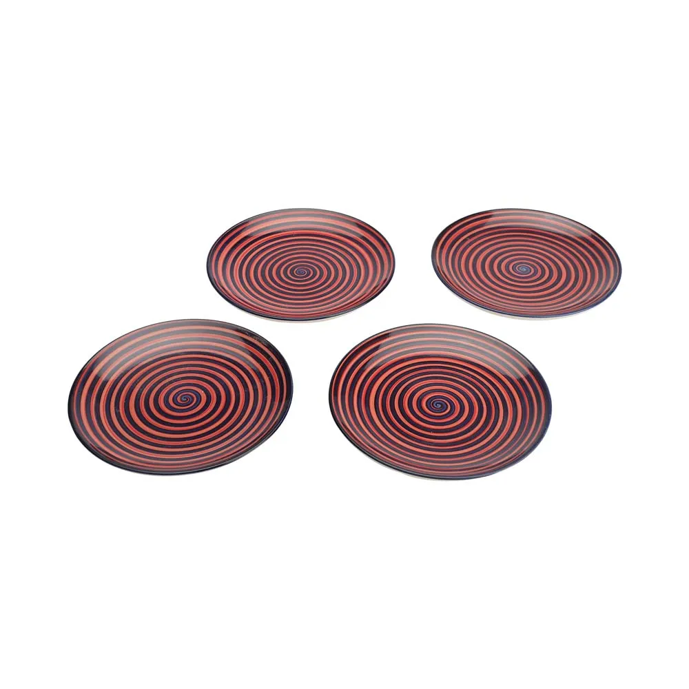 Designer Magenta Ceramic Side Plates Set Of 4