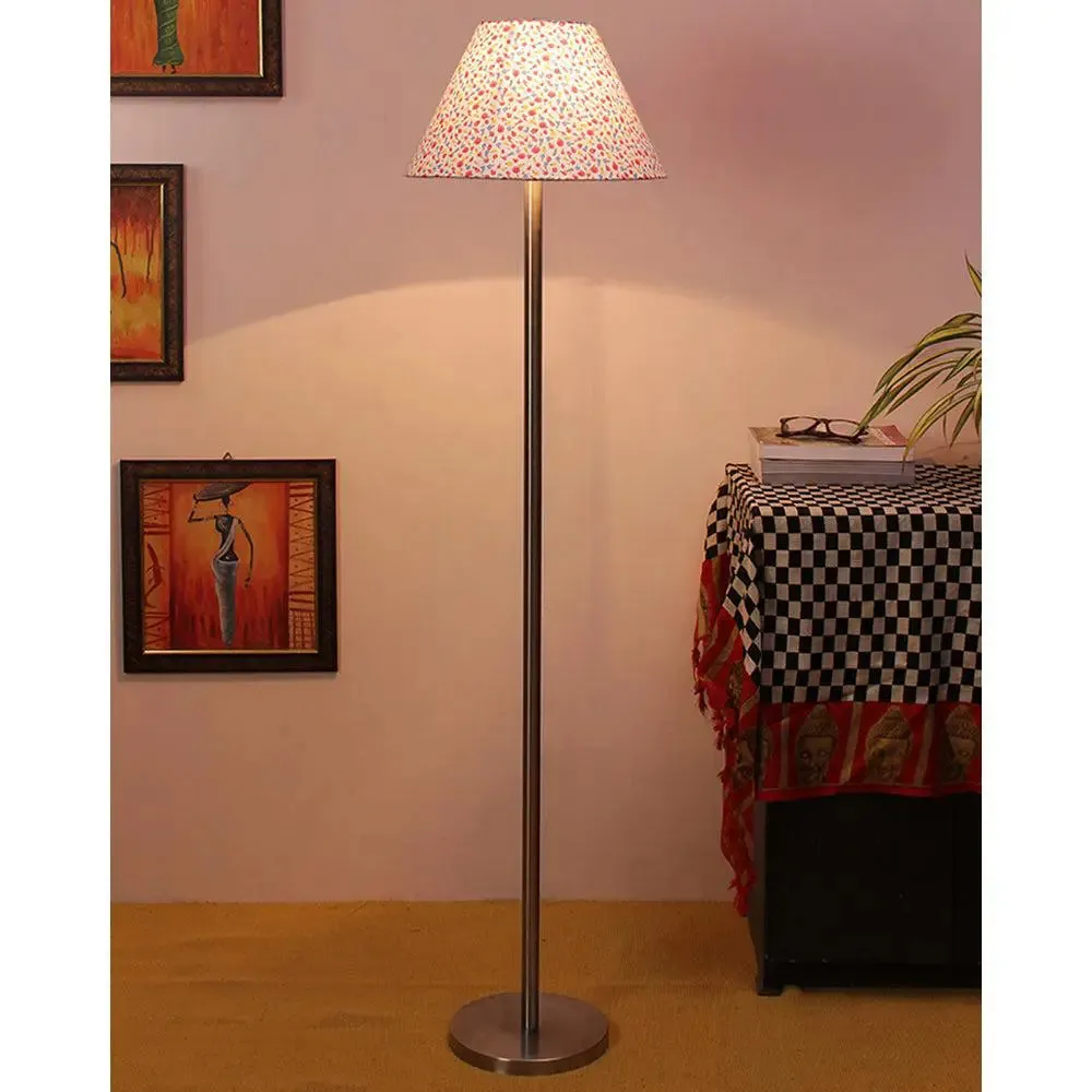 Designer Metal Floor Lamp With Conical Shade