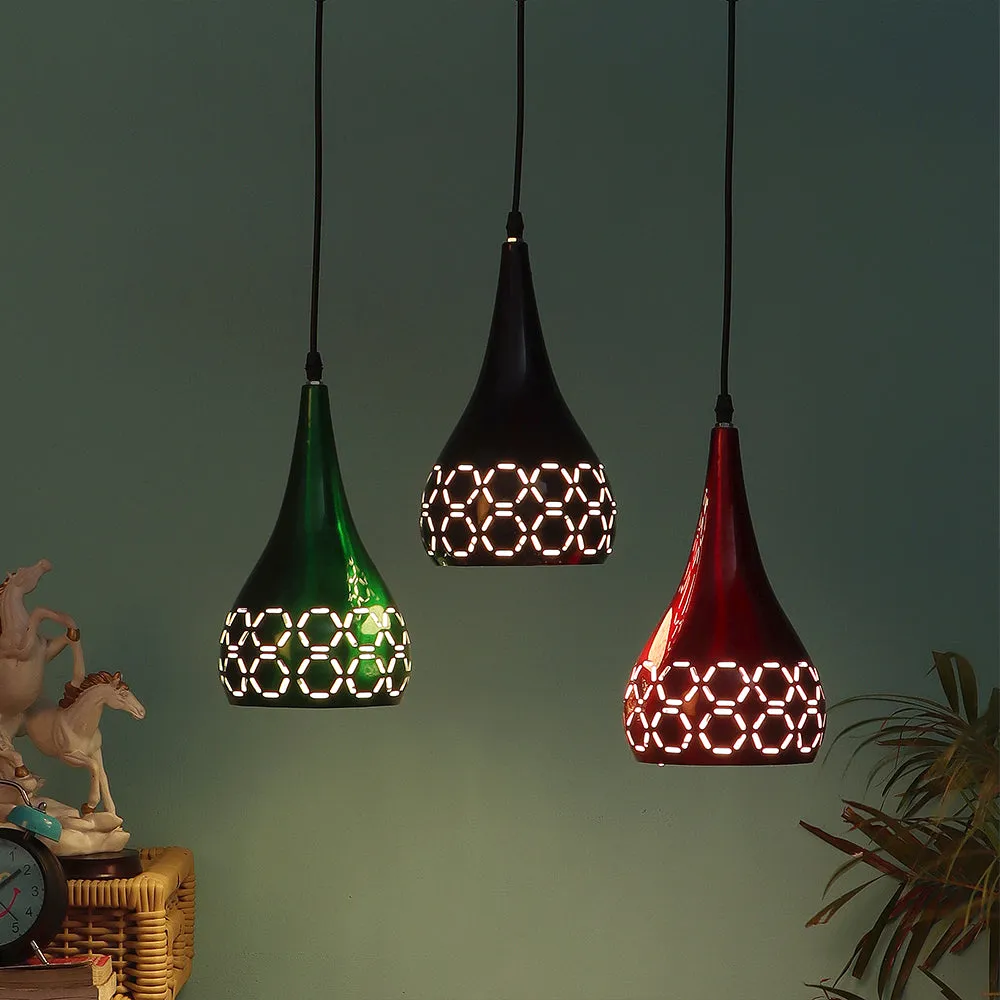Designer Multicolour Tapered Metal Hanging Light