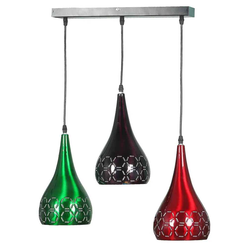 Designer Multicolour Tapered Metal Hanging Light
