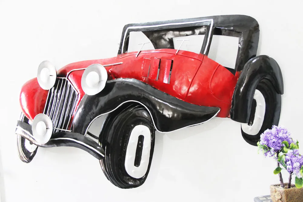 Designer Multicoloured Car Metal Wall Art Decor