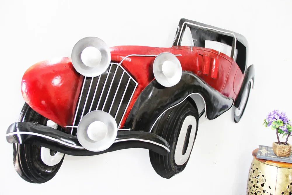 Designer Multicoloured Car Metal Wall Art Decor