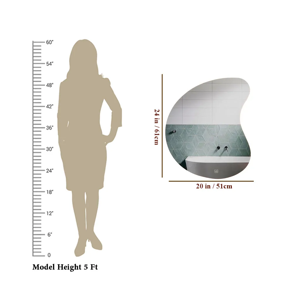 Designer Organic Shaped LED Bathroom Mirror