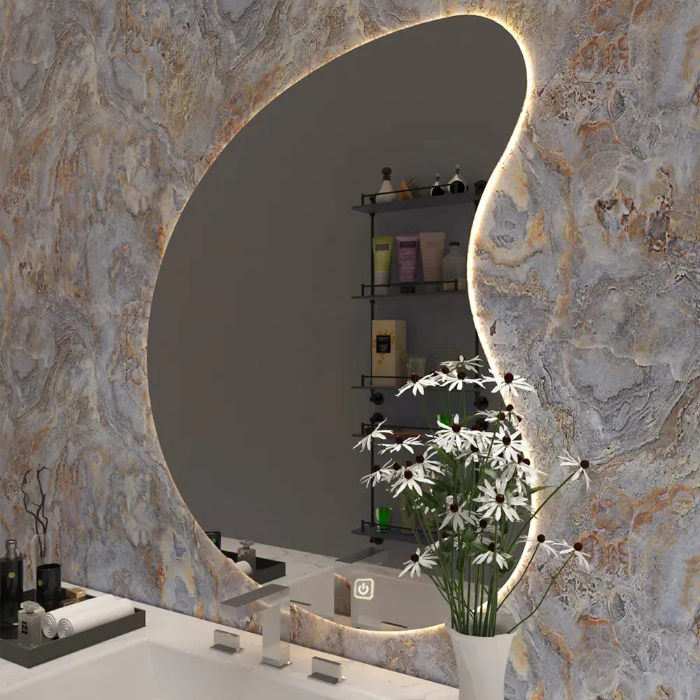 Designer Organic Shaped LED Bathroom Mirror