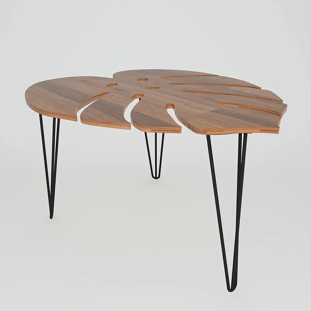 Designer Palm Leaves Sheesham Wood Coffee Table