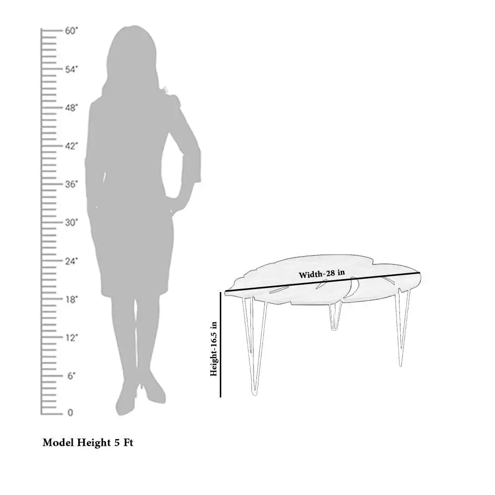 Designer Palm Leaves Sheesham Wood Coffee Table