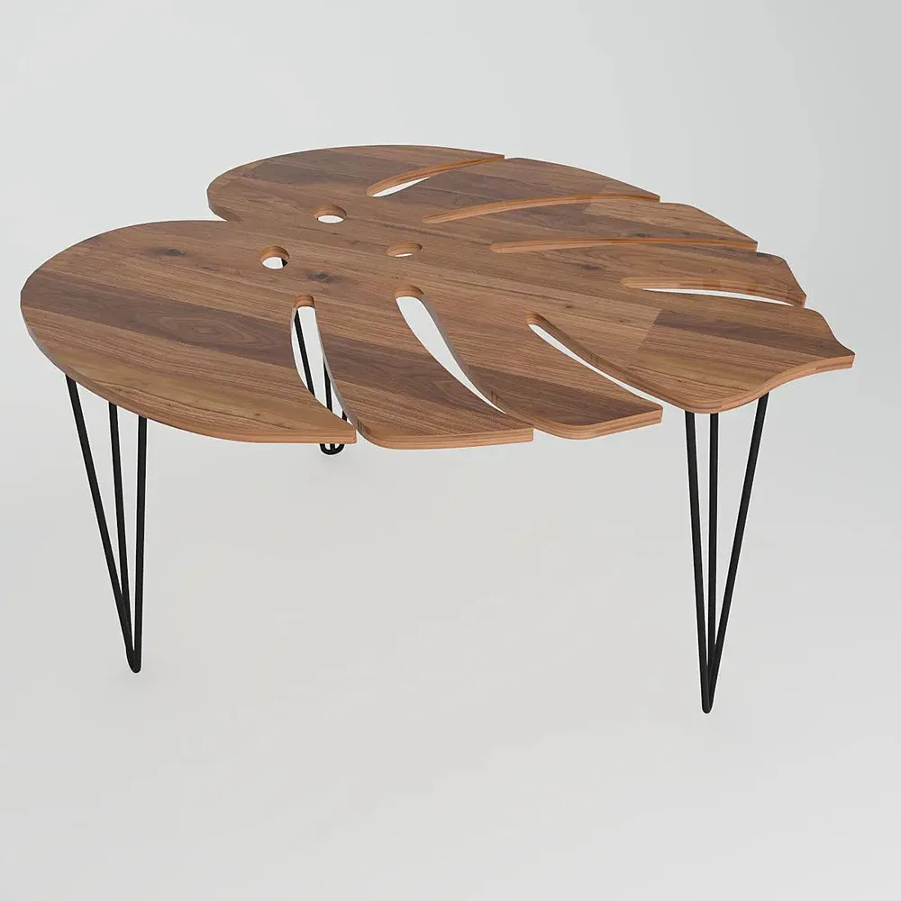 Designer Palm Leaves Sheesham Wood Coffee Table