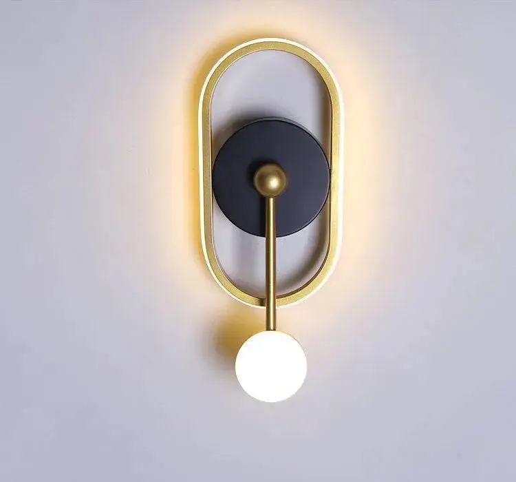 Designer Pendulum Style Gold Metal Wall Mounted Lamp
