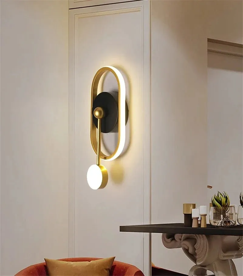 Designer Pendulum Style Gold Metal Wall Mounted Lamp