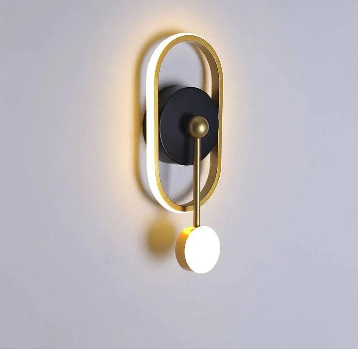 Designer Pendulum Style Gold Metal Wall Mounted Lamp