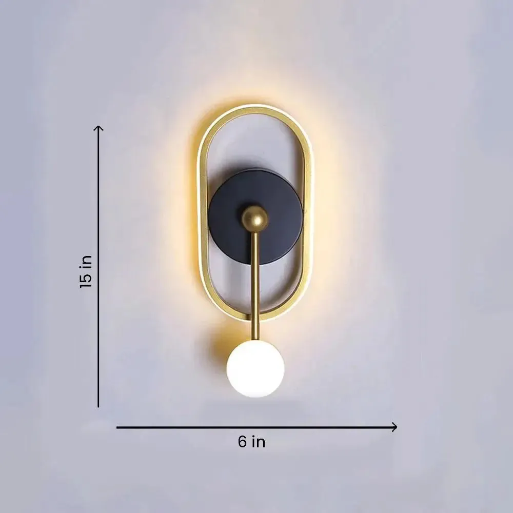 Designer Pendulum Style Gold Metal Wall Mounted Lamp
