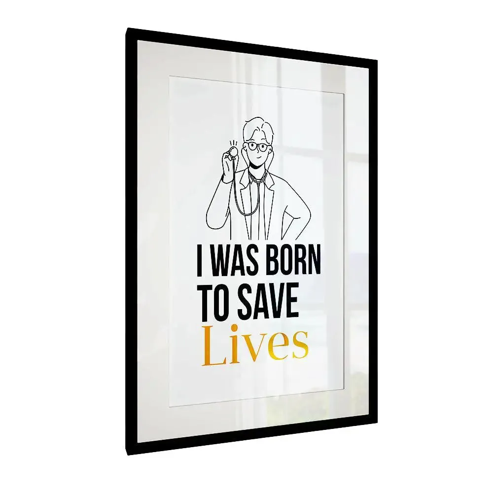 Designer Pictorial Saving Lifes Framed Wall Art for Doctor Clinic