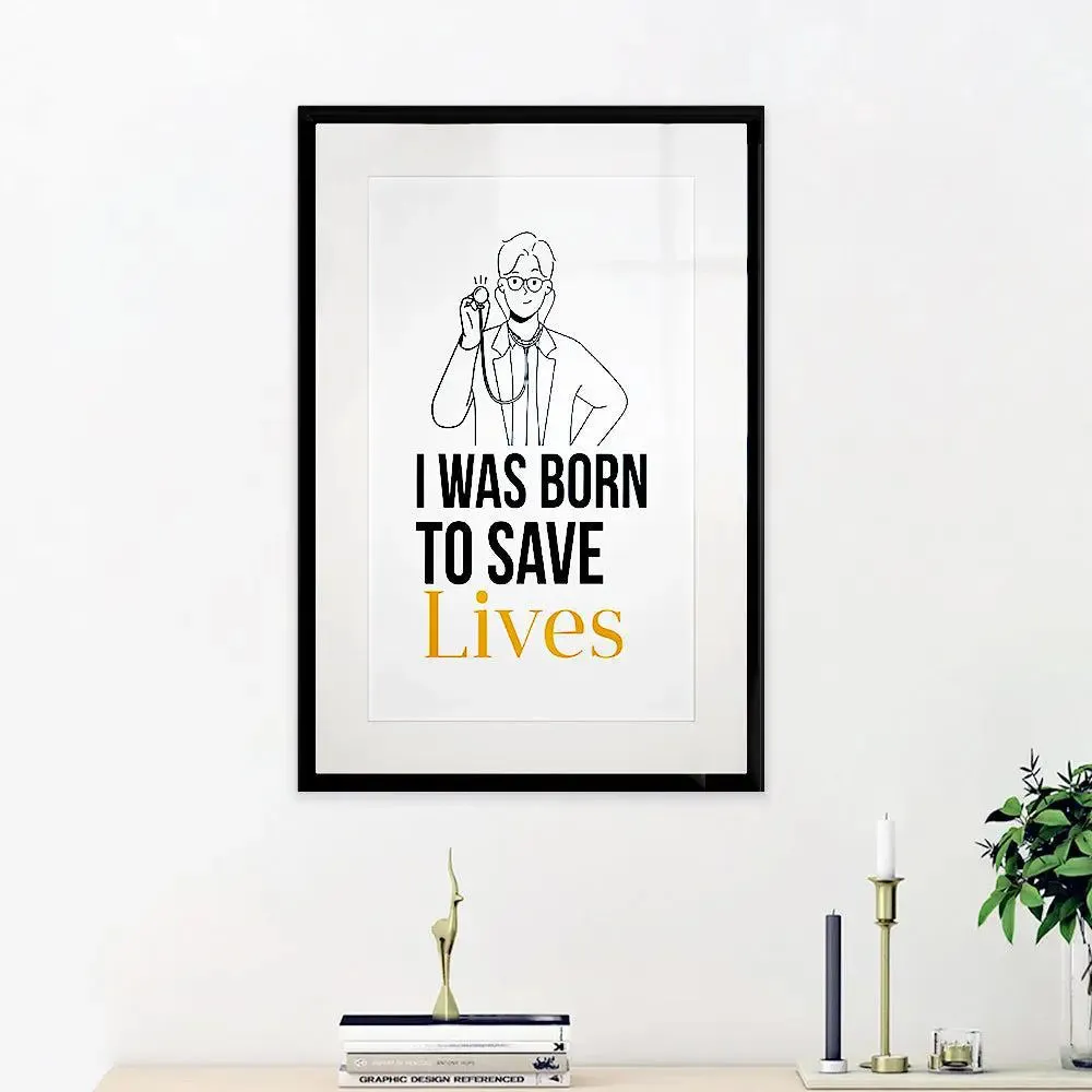 Designer Pictorial Saving Lifes Framed Wall Art for Doctor Clinic