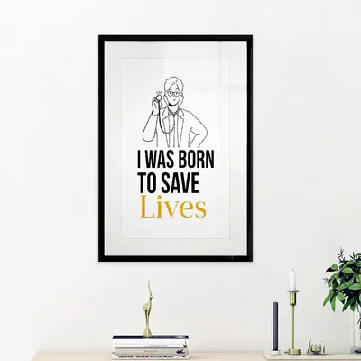 Designer Pictorial Saving Lifes Framed Wall Art for Doctor Clinic