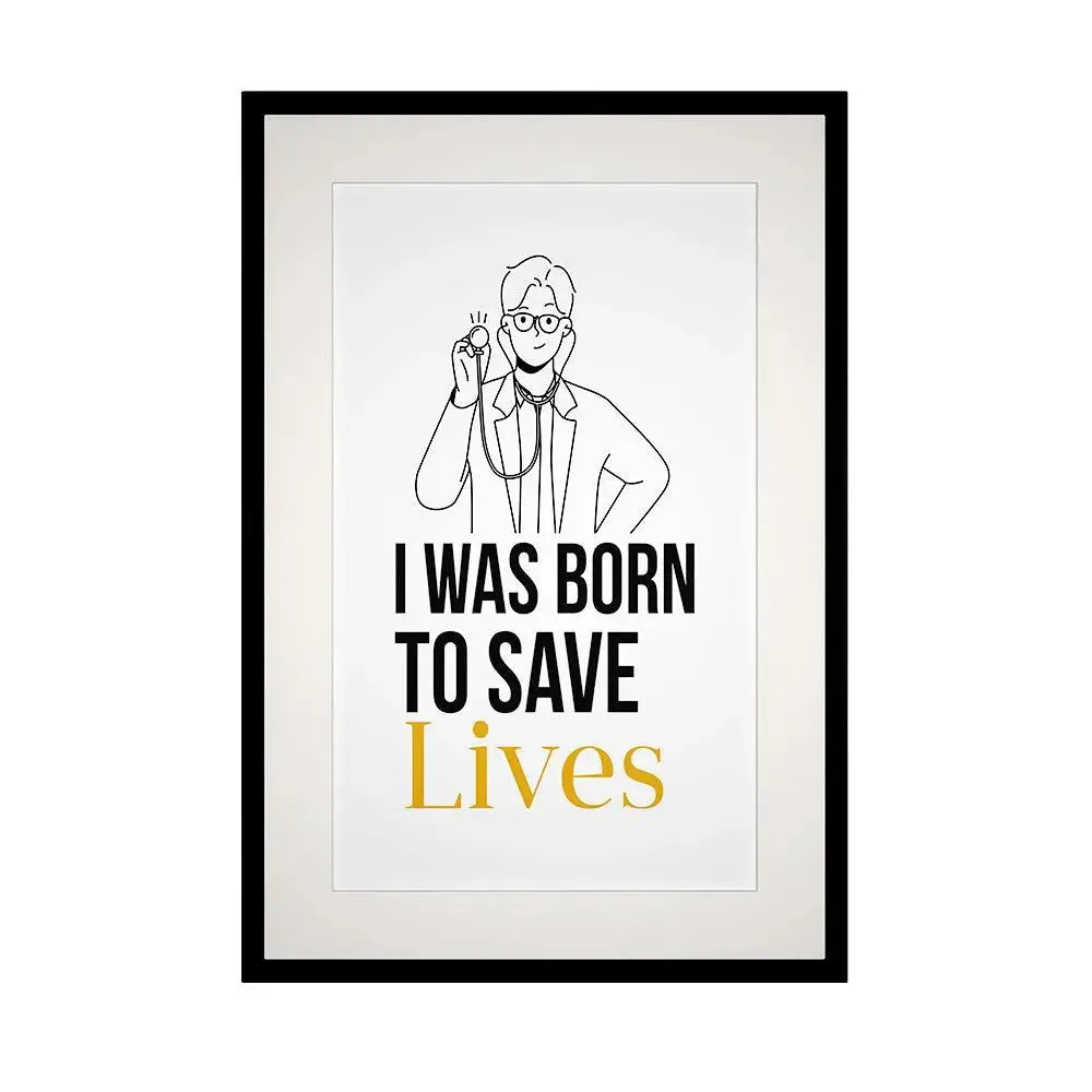 Designer Pictorial Saving Lifes Framed Wall Art for Doctor Clinic