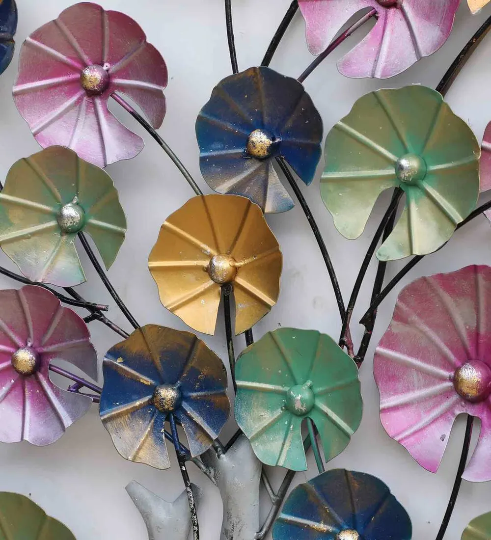 Designer Pink Tree Metal Wall Art