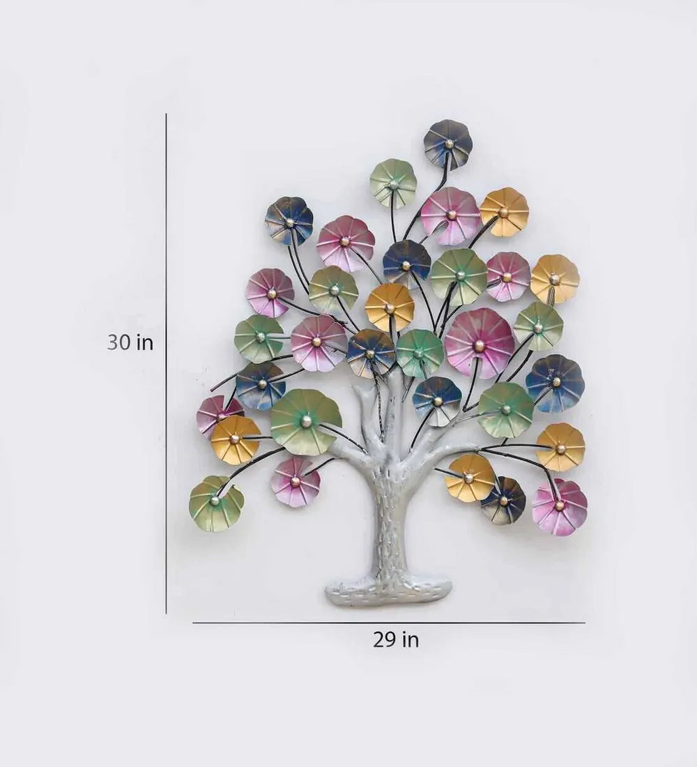 Designer Pink Tree Metal Wall Art