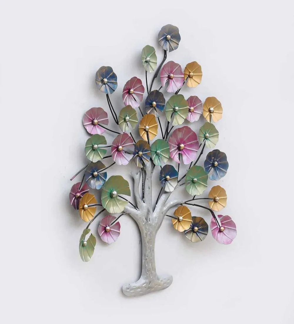 Designer Pink Tree Metal Wall Art