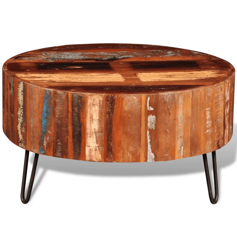 Designer Round Reclaim Wood Coffee Table