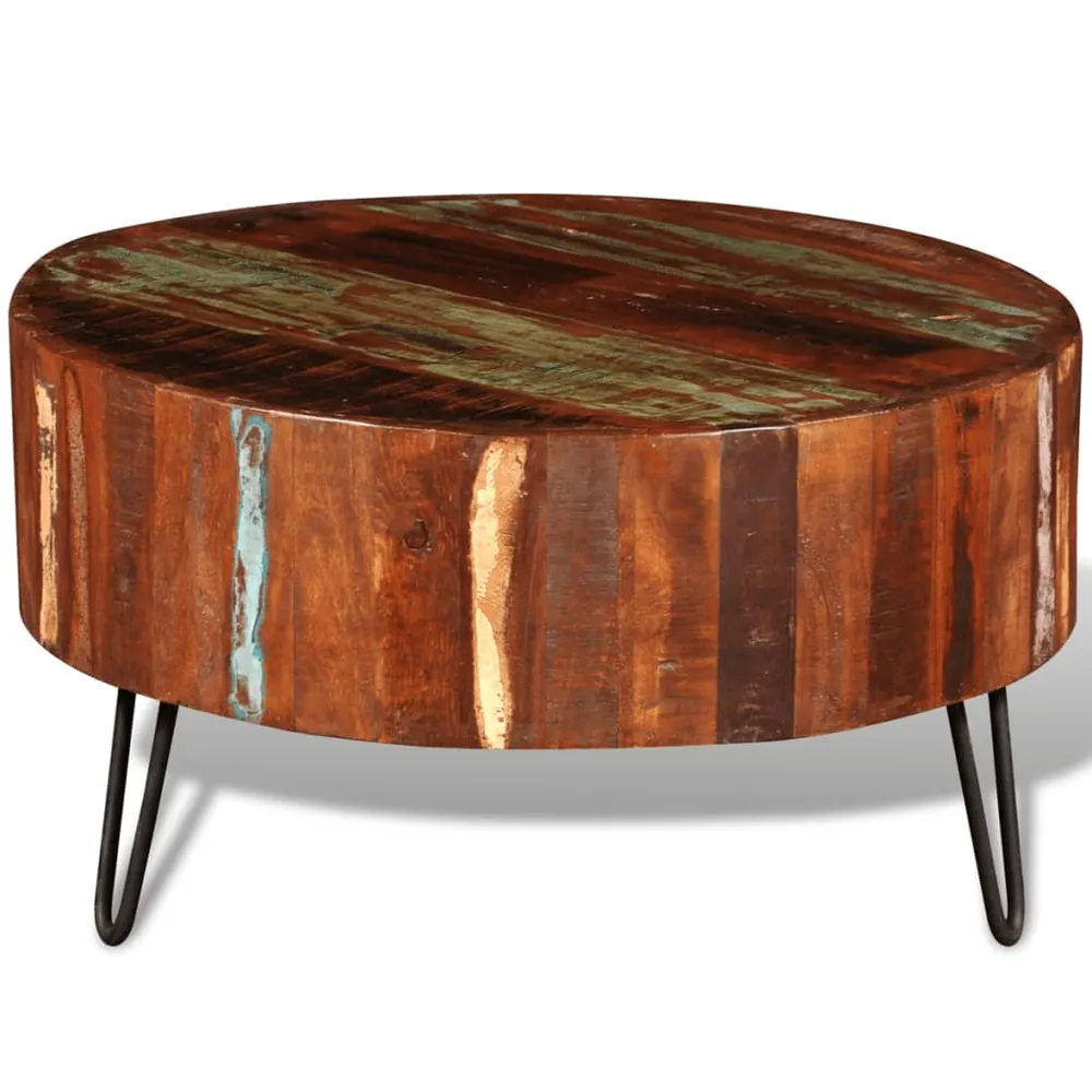Designer Round Reclaim Wood Coffee Table