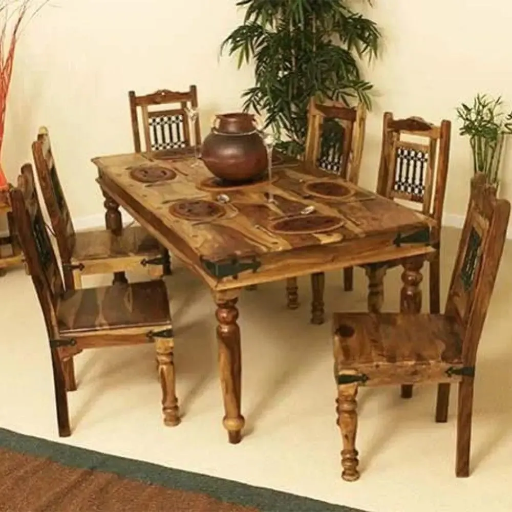 Designer Sheesham Wood Dining Table 6 Seater
