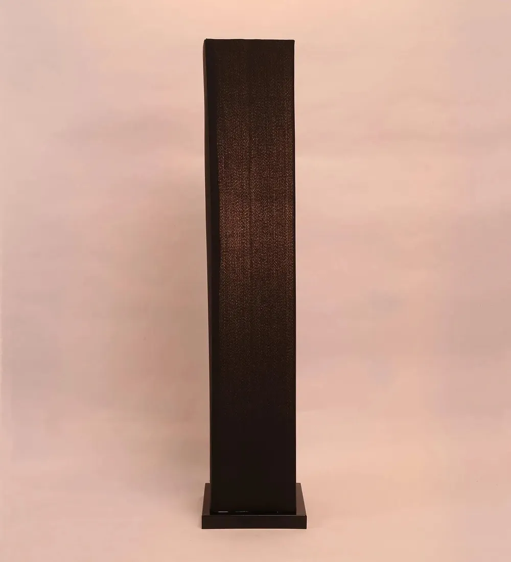 Designer Square Sleek Iron Base Cotton Floor Lamp Orange