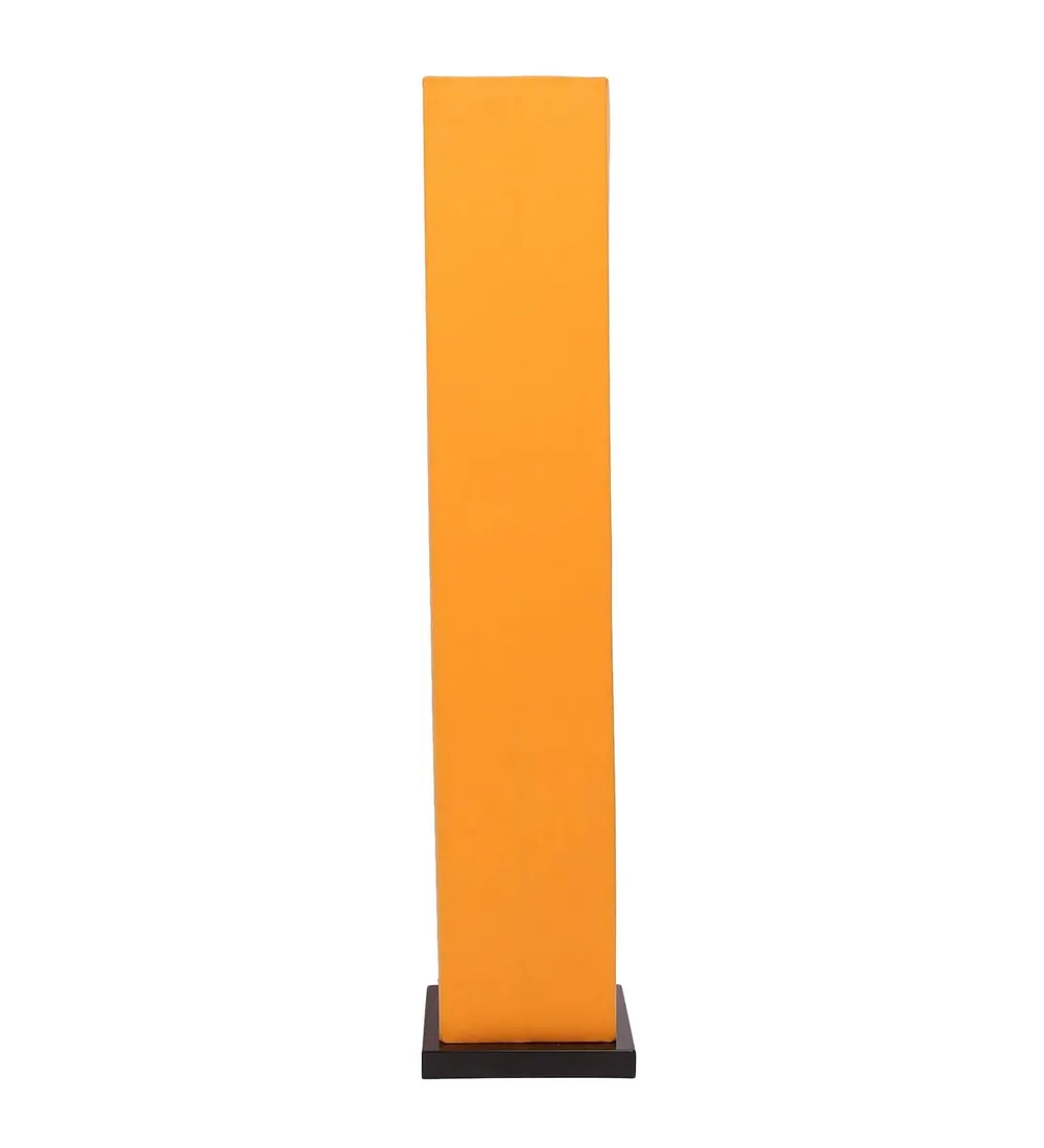 Designer Square Sleek Iron Base Cotton Floor Lamp Orange