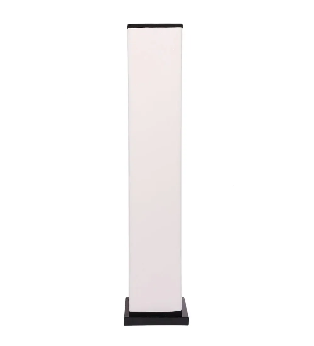 Designer Square Sleek Iron Base Cotton Floor Lamp Orange