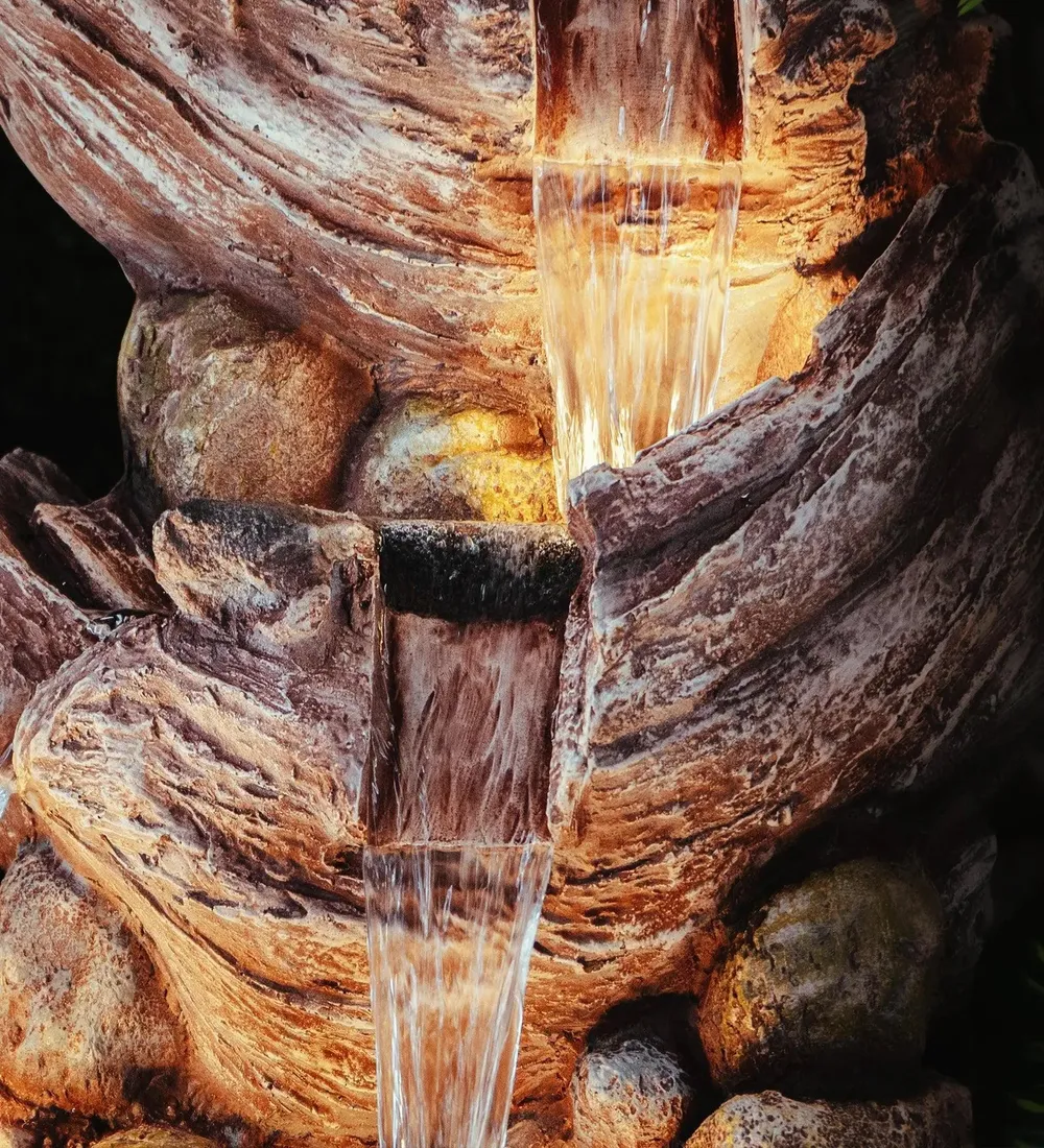 Designer Stone Wood Wine Indoor Water Fountain