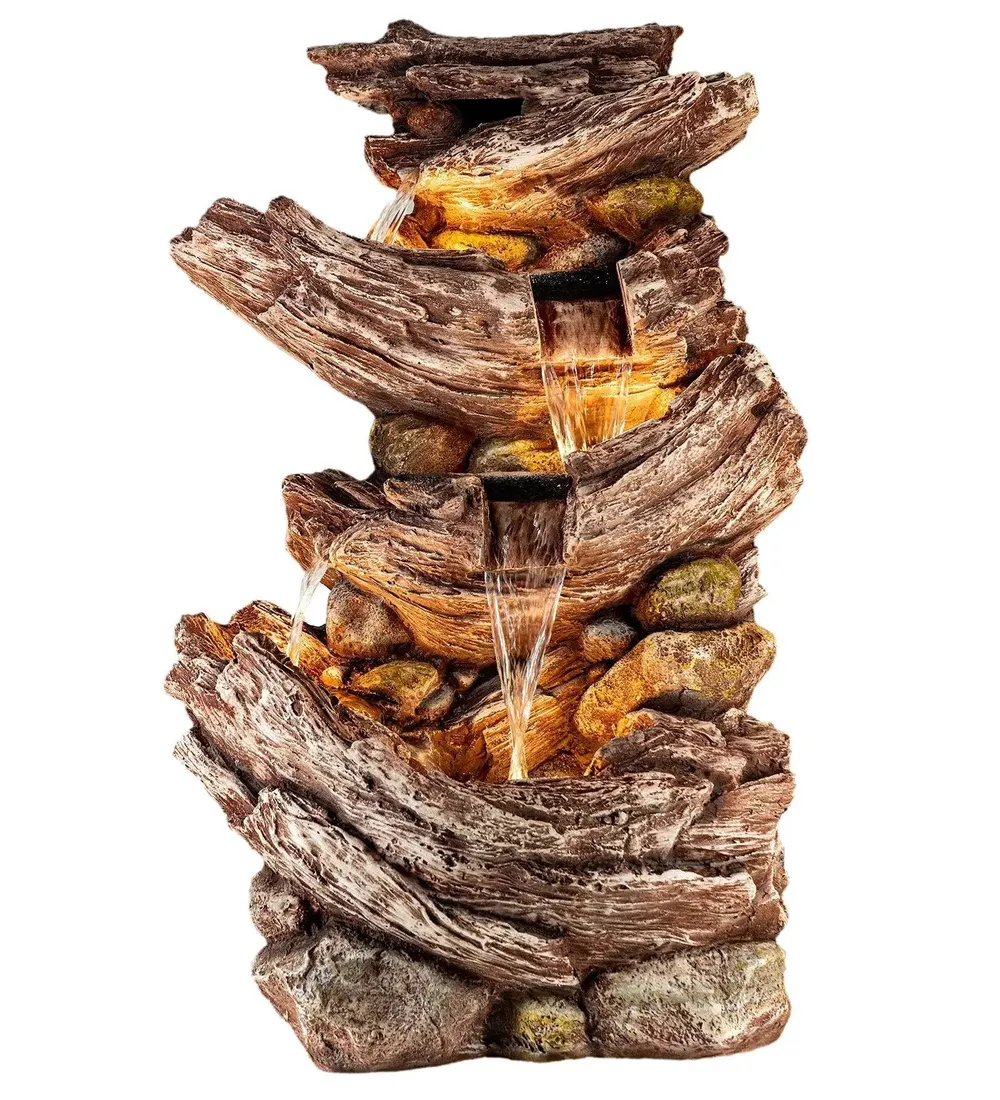 Designer Stone Wood Wine Indoor Water Fountain