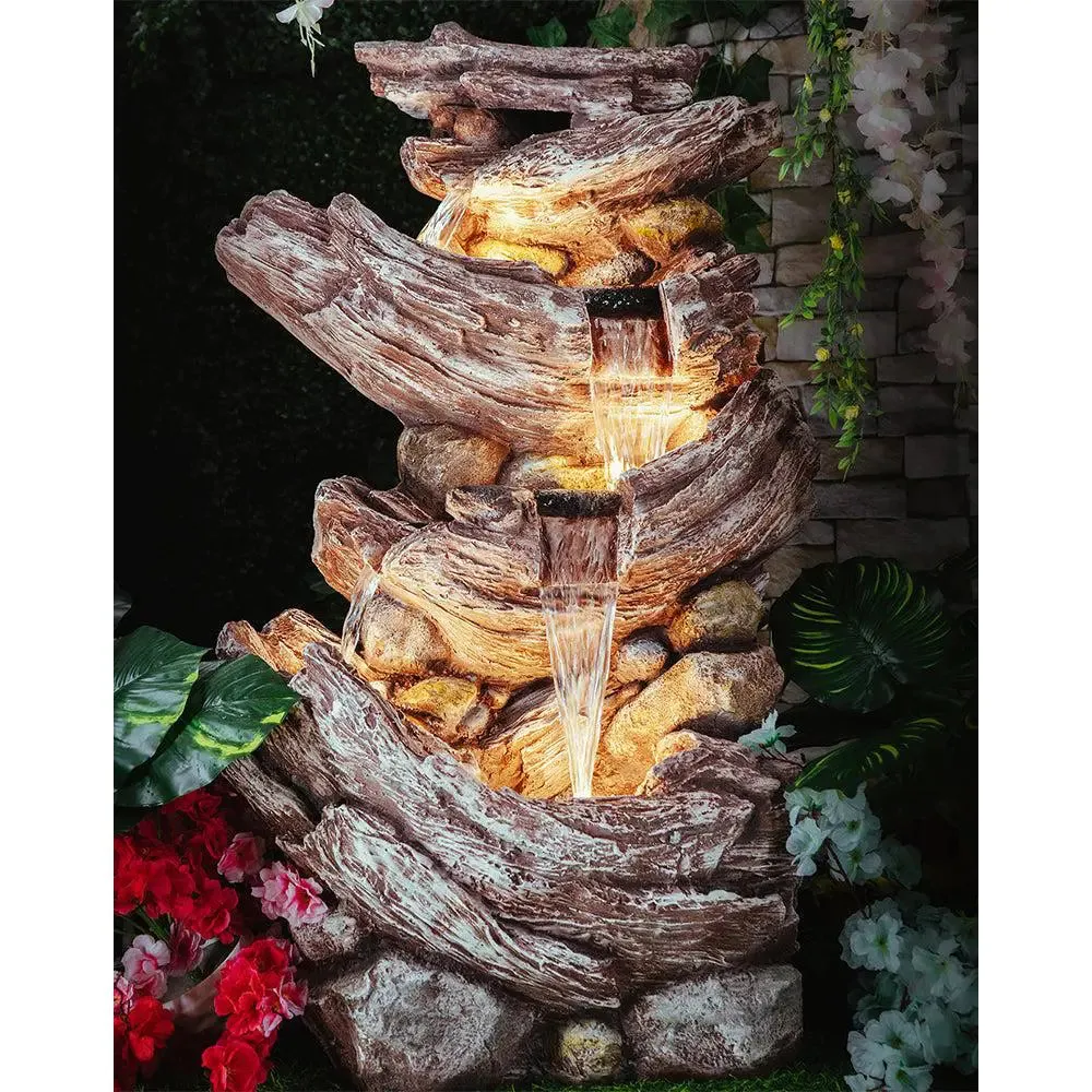 Designer Stone Wood Wine Indoor Water Fountain