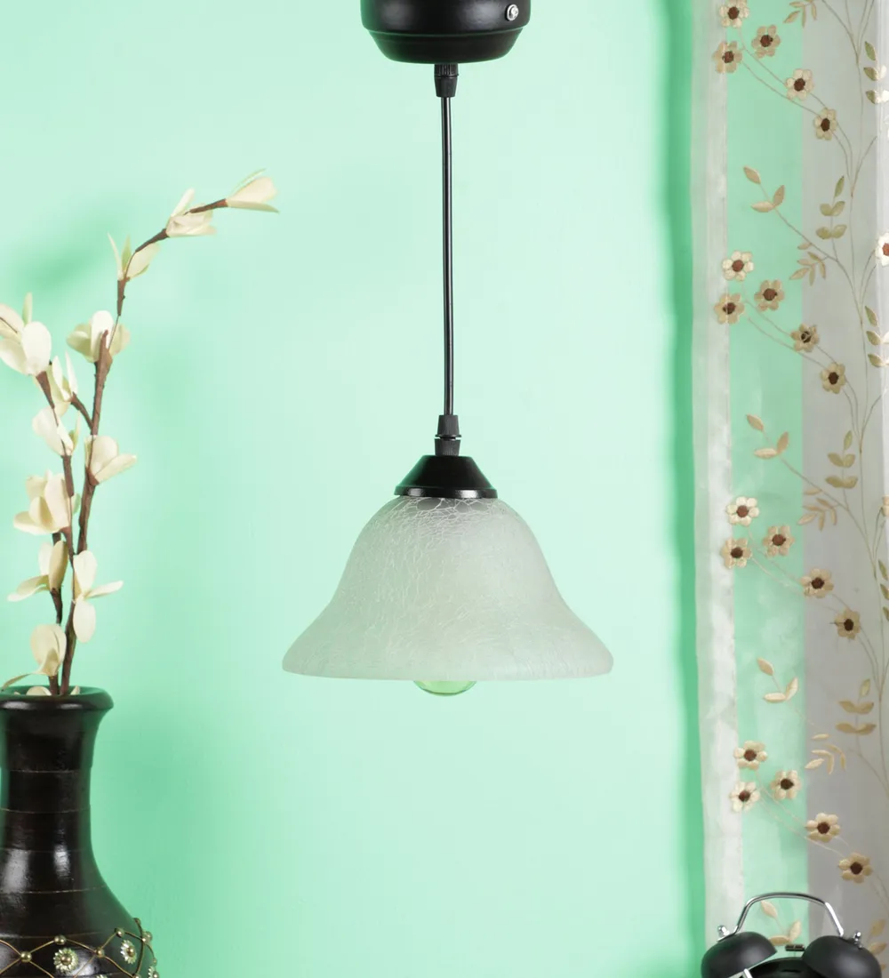 Designer Tapered Glass Warm Hanging Light Single Piece