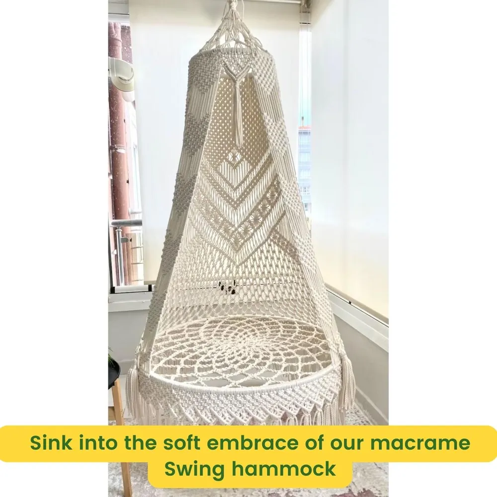 Designer Tassel Bohemian Durable Macrame Swing Hammock