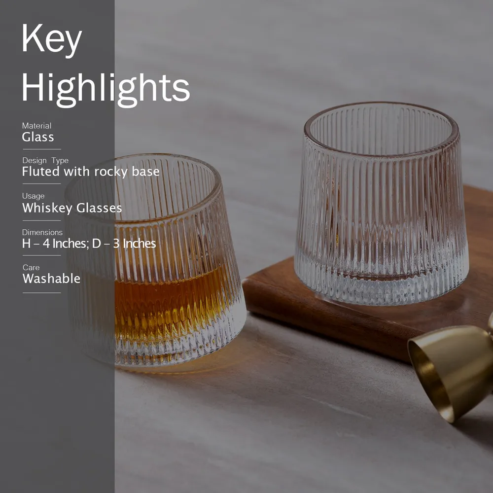 Designer Transparent Scotch Glasses Set Of 6