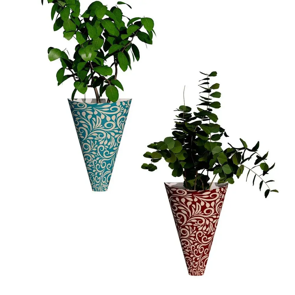Designer Wall Vases With Motif Print