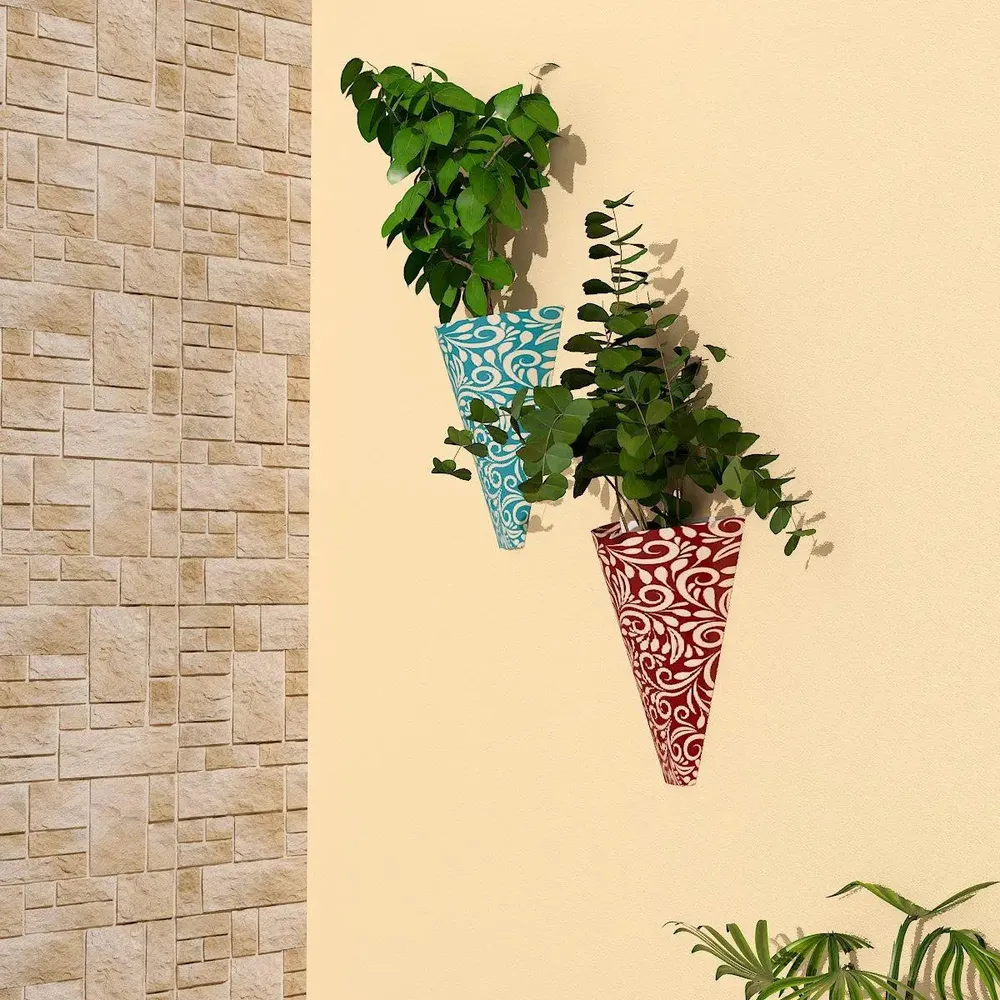 Designer Wall Vases With Motif Print