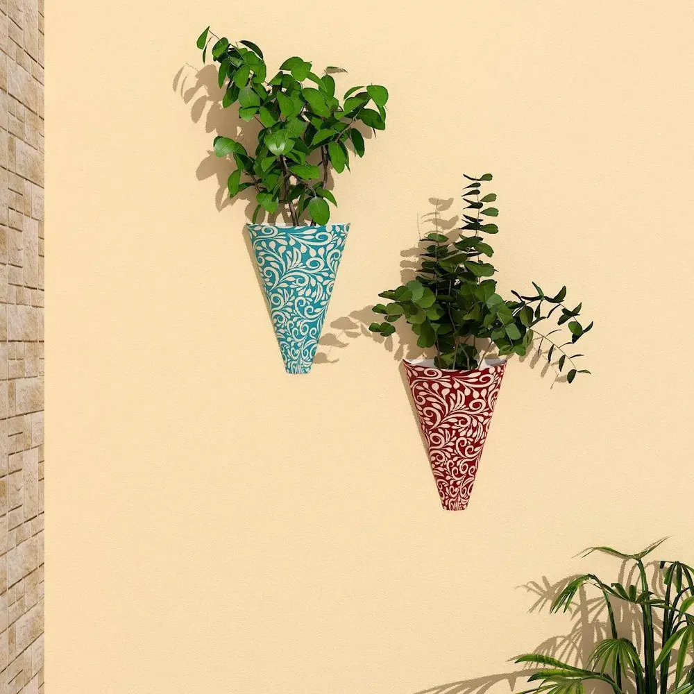 Designer Wall Vases With Motif Print