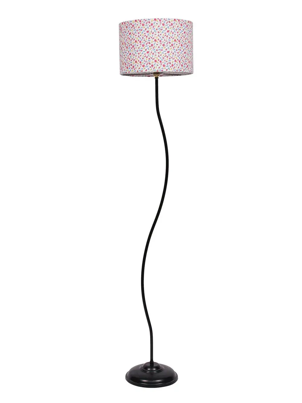 Designer Wavy Floor Lamp with Beige Shade