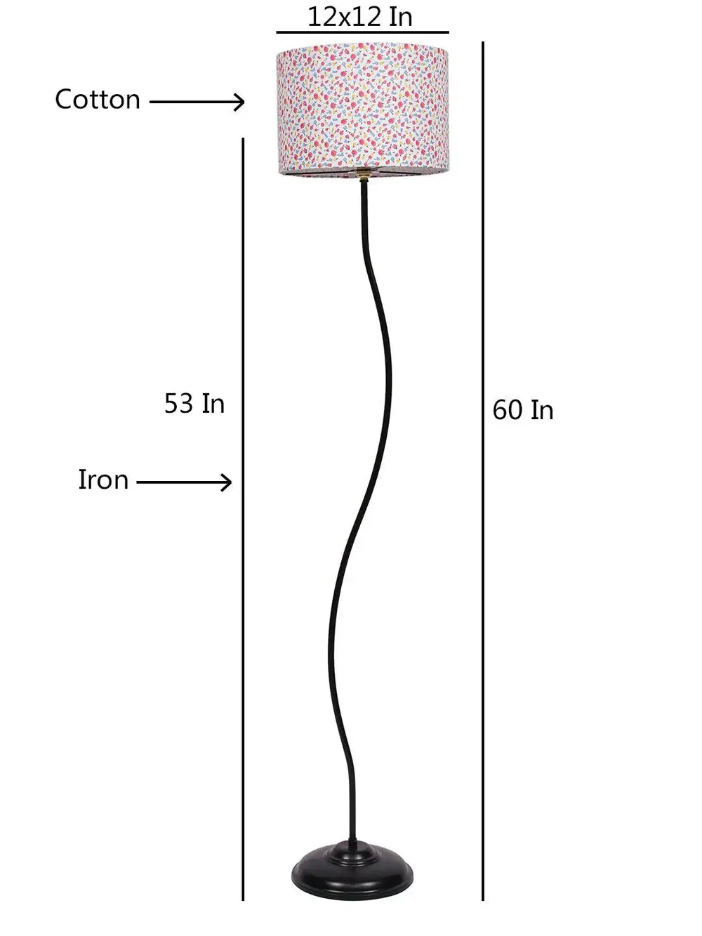 Designer Wavy Floor Lamp with Beige Shade